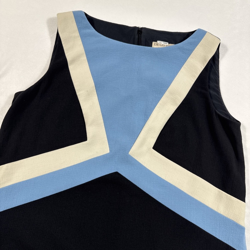 EMILIO PUCCI Top Women US 12 Multi Sleeveless Wool Blend Made‎ in Italy Stretch - Picture 4 of 10